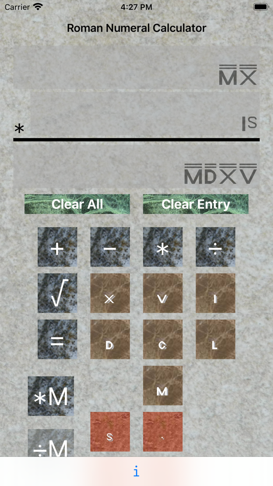 #1. Roman Numeral Calculator (iOS) 由: Anthony Caggiano