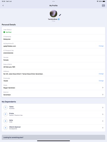 MySejahtera iPad screenshot
