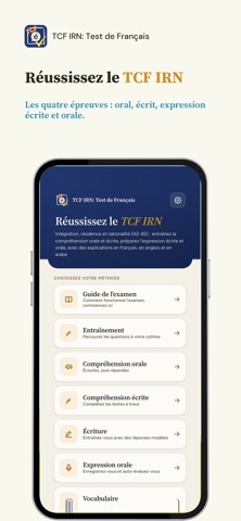 TCF IRN: Test de Français iPhone screenshot