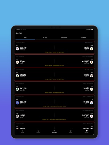 LiveScoreX – Cricket Live iPad screenshot