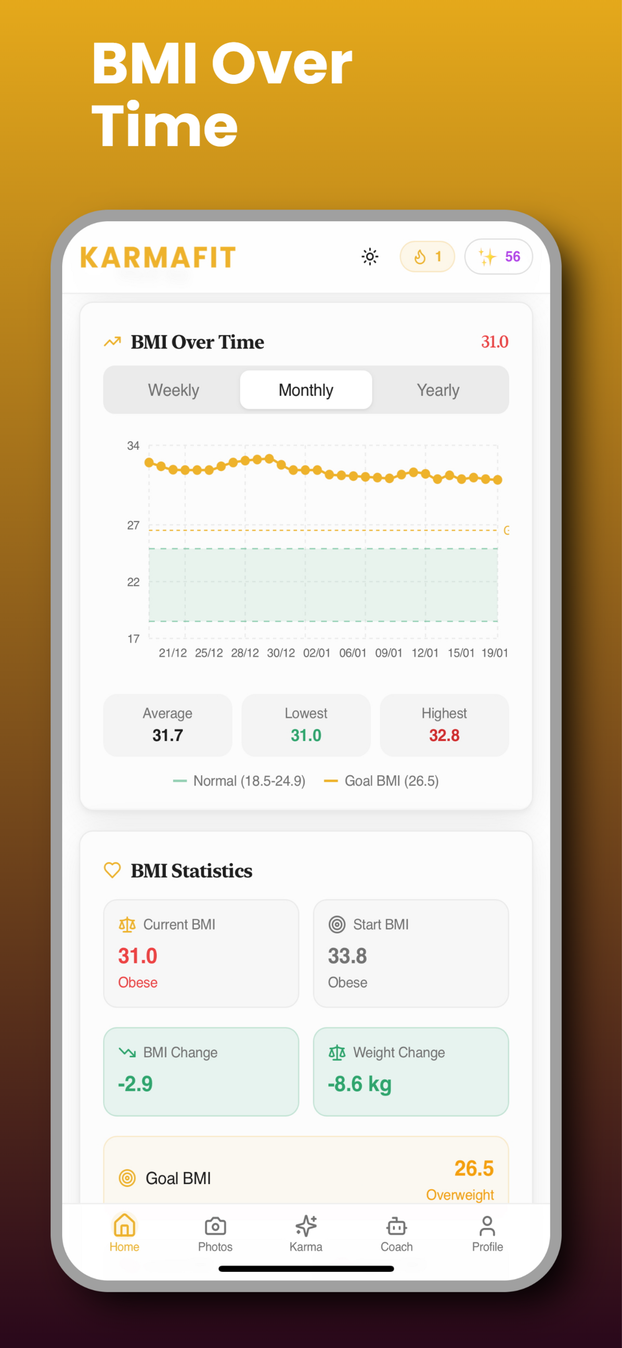 Karmafit: Weight & BMI Tracker screenshot 4
