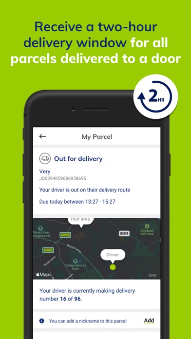 Yodel Delivery Parcel Tracking Screenshot
