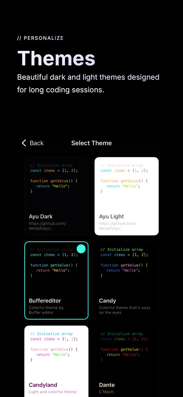 #5. Buffer Editor - Code Editor (iOS) โดย: Blakzero Oy