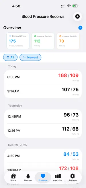 Blood Pressure: Logbook Diary screenshot 1