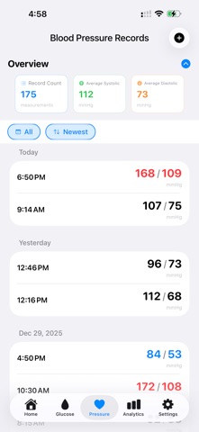Blood Pressure: Logbook Diary Screenshot 1 of 5