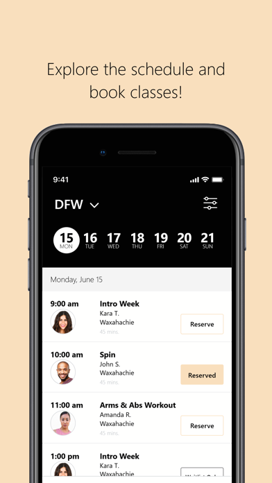 Hourglass Pilates Studio iPhone screenshot 3 - Health & Fitness app