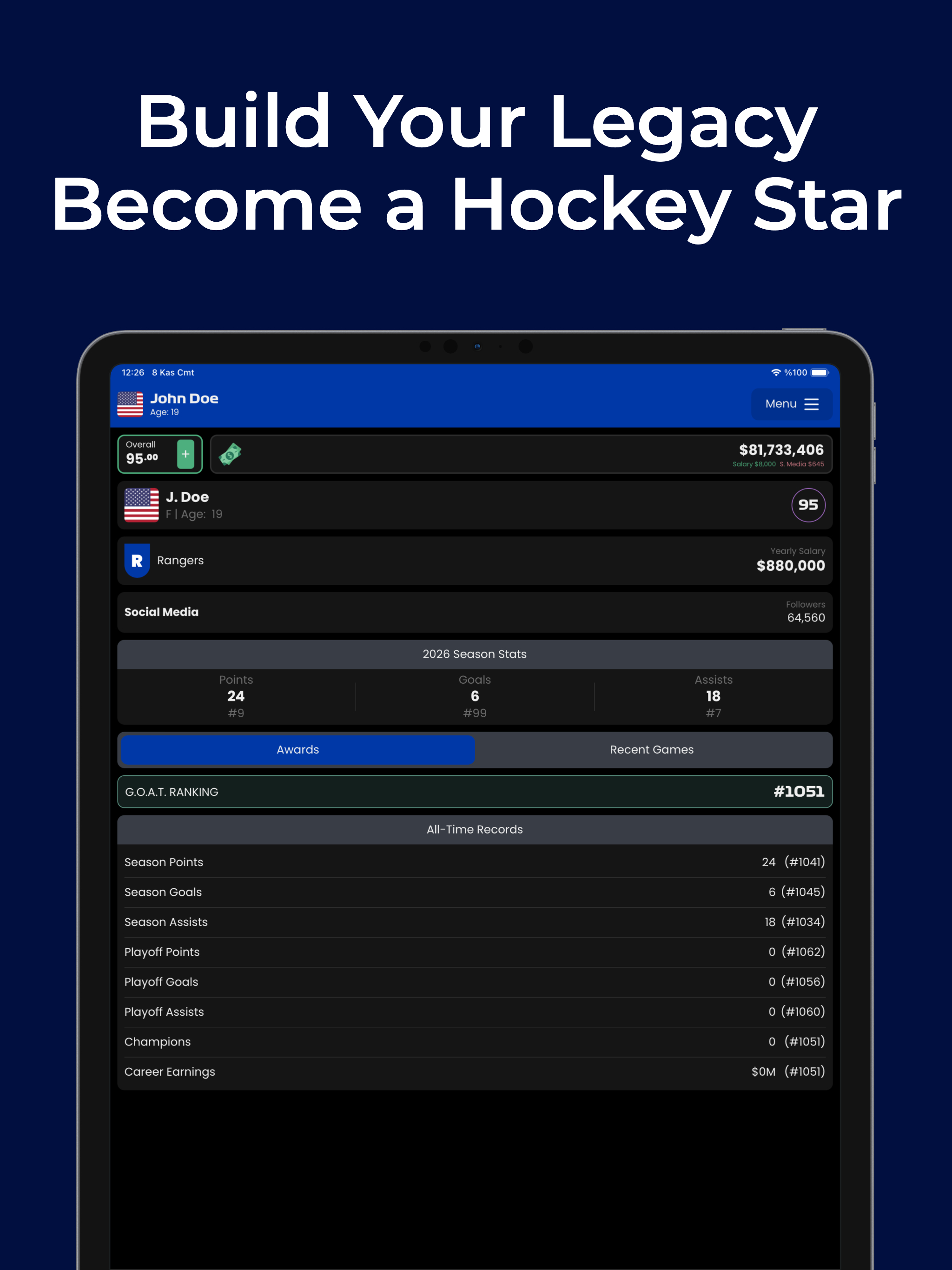 Hockey Career 26 - Ice Legend