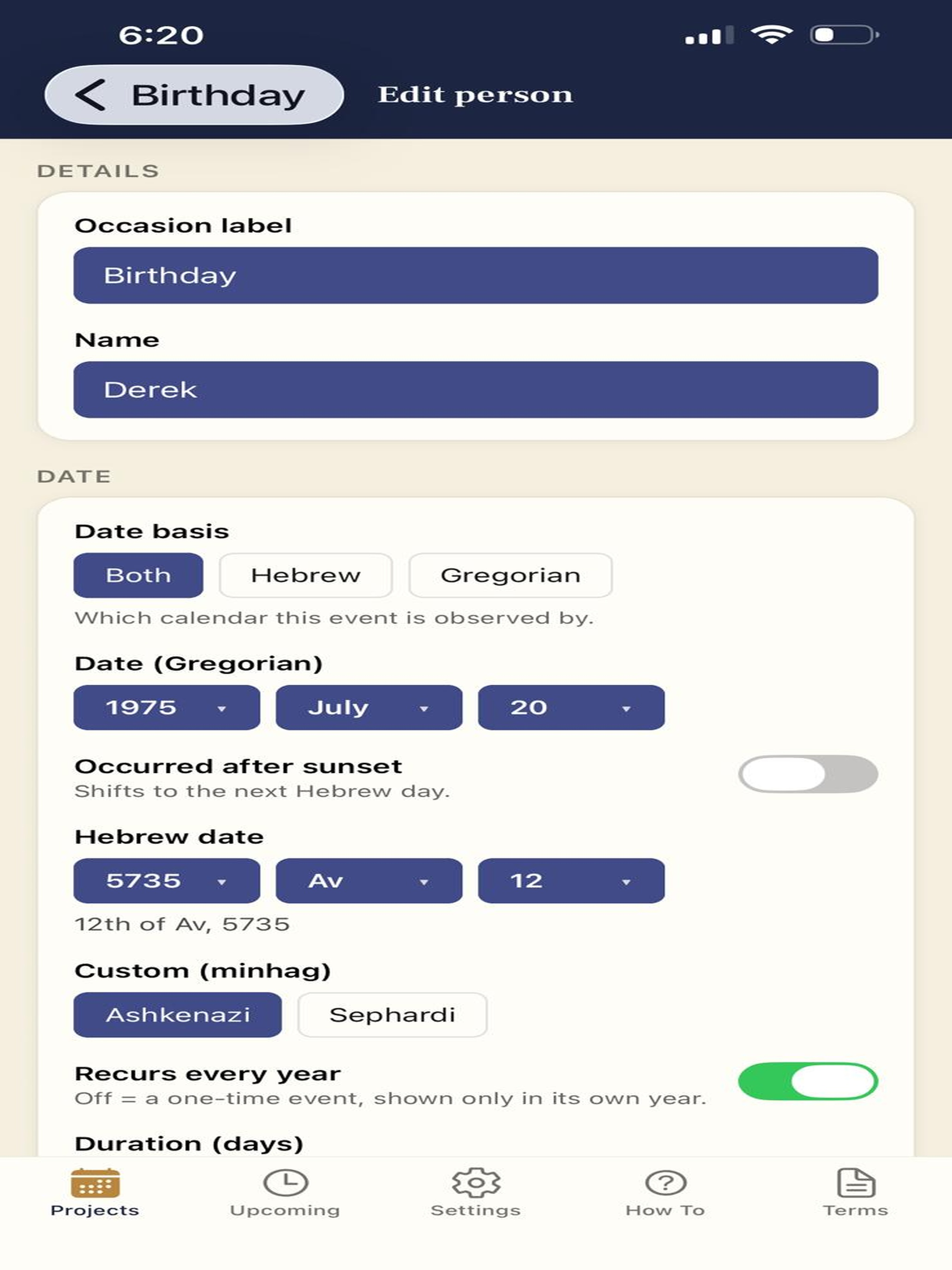 SimchaCal screenshot 6