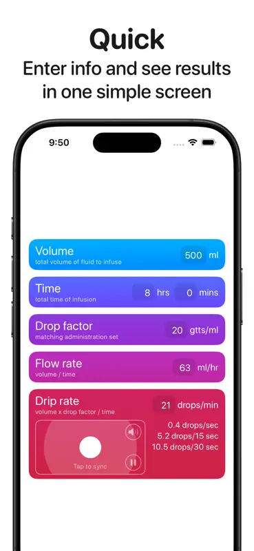 Drip Rate: IV Drip Rate Calc screenshot 1 of 3