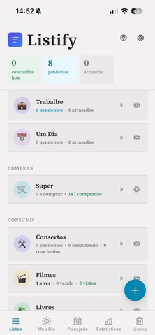 Listify: To Do e Compras Screenshot 1 of 5
