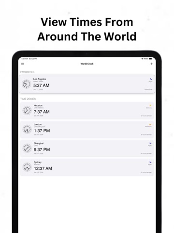 World Clock ۬ iPad screenshot