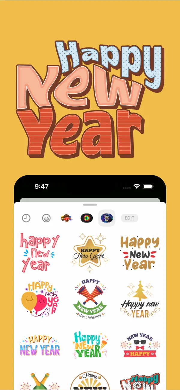 Screenshot #1 pour Happy New Year Stickers 2026!