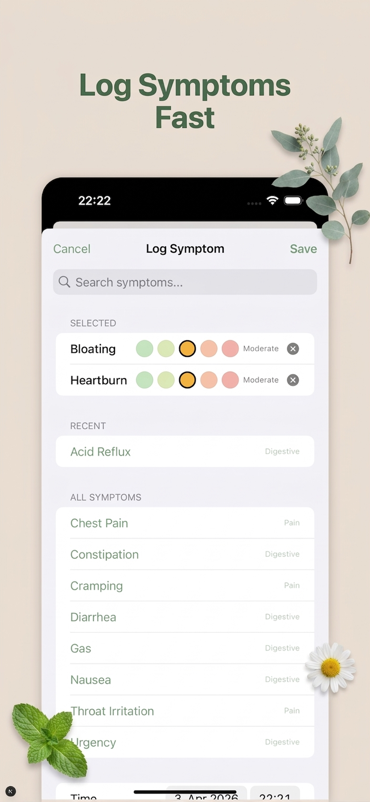 FoodFeel - Symptom Tracker