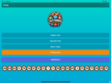 Lucky Numbers for Lotto iPad screenshot