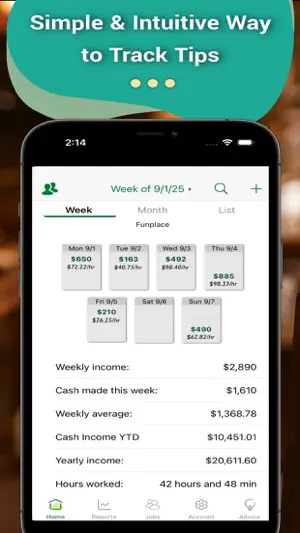 Just The Tips: Tip Tracker screenshot 1