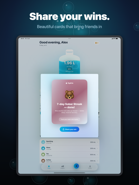 Hydria: Water Tracker iPad screenshot