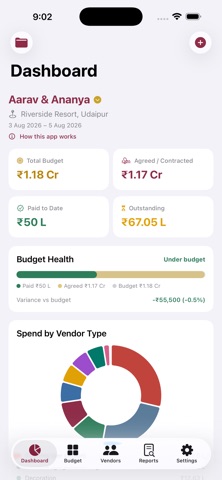 Marriage Expense Tracker screenshot