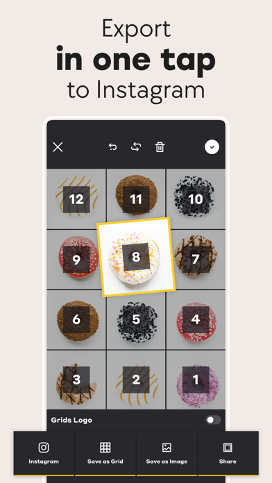 GRIDS Post maker for Instagram iPhone screenshot 6 - Photo & Video app