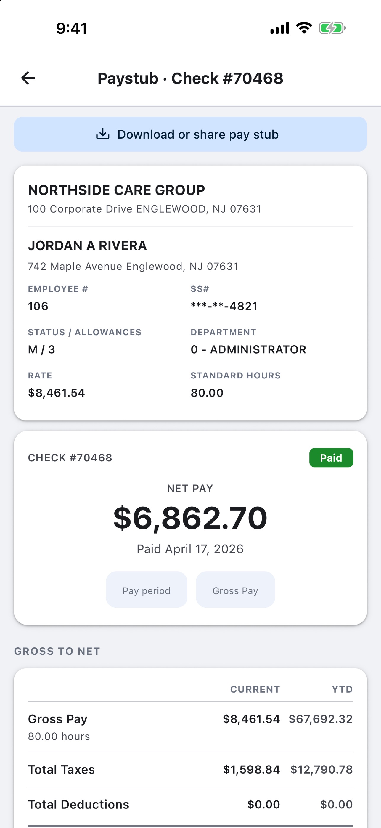 Screenshot 3 of NCS Payroll Mobile