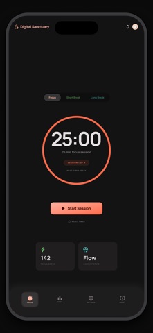 Digital Sanctuary Focus Timer screenshot