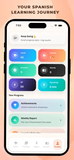 Capture d'écran de Spanish Learning: Hola AI Chat sur iPhone 5
