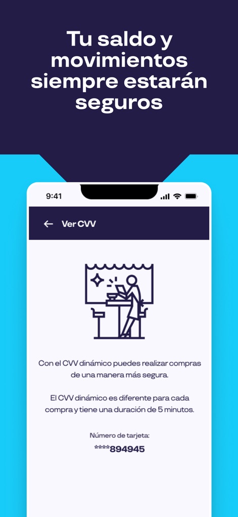 Pluxee Mexico - Understand the app's dynamic CVV generation feature, enhancing security for online purchases as explained by the illustrative graphic.