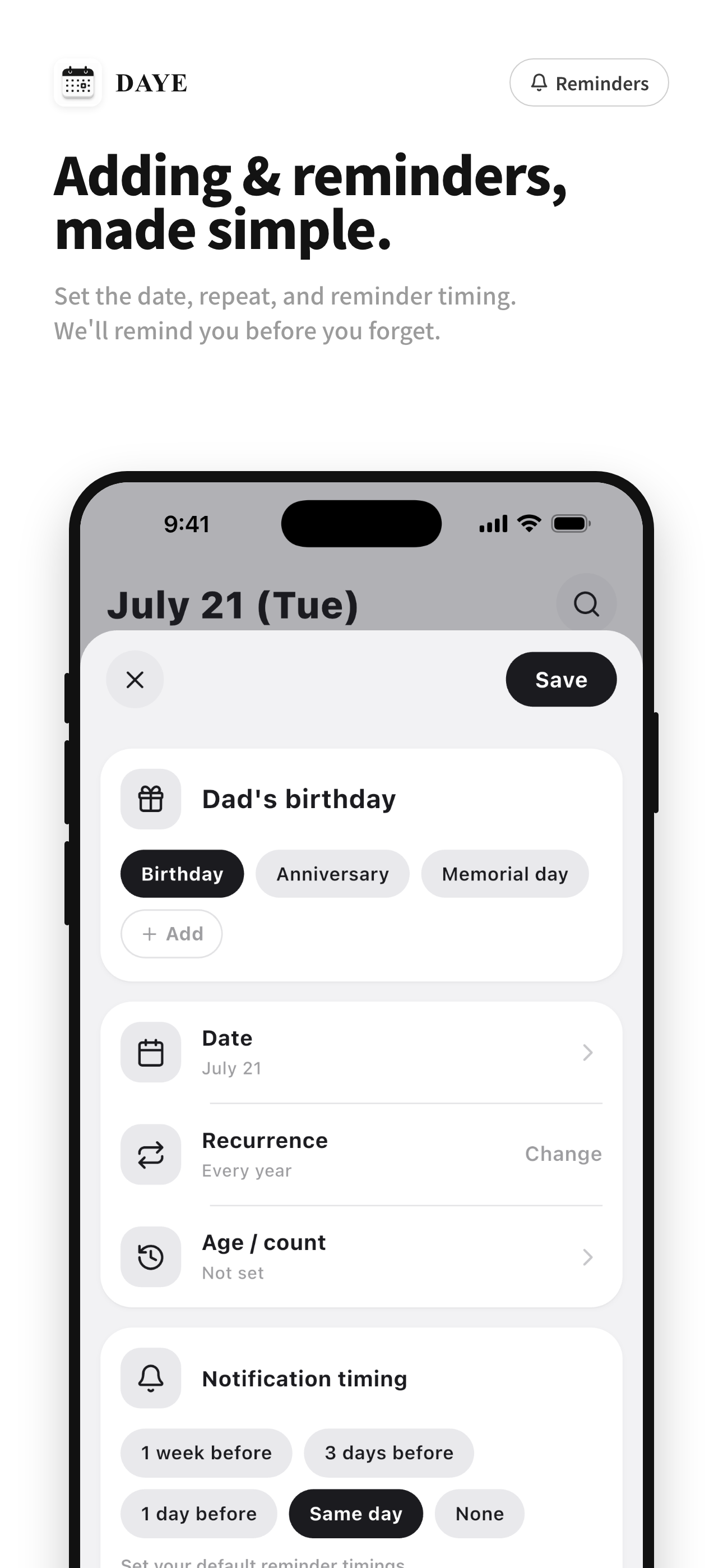 DAYE: Birthday & Anniversary screenshot 3