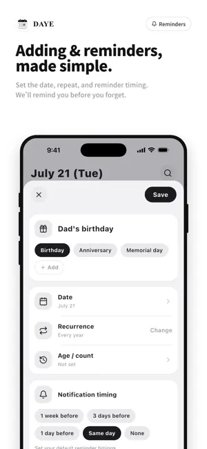 DAYE: Birthday & Anniversary screenshot 3