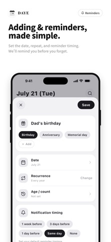 DAYE: Birthday & Anniversary Screenshot 3 of 5