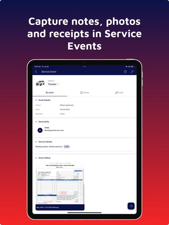 MyRide901 - Car Info Manager iPad screenshot 9 - Productivity app