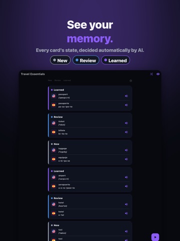 LangDict – AI Flashcards iPad screenshot