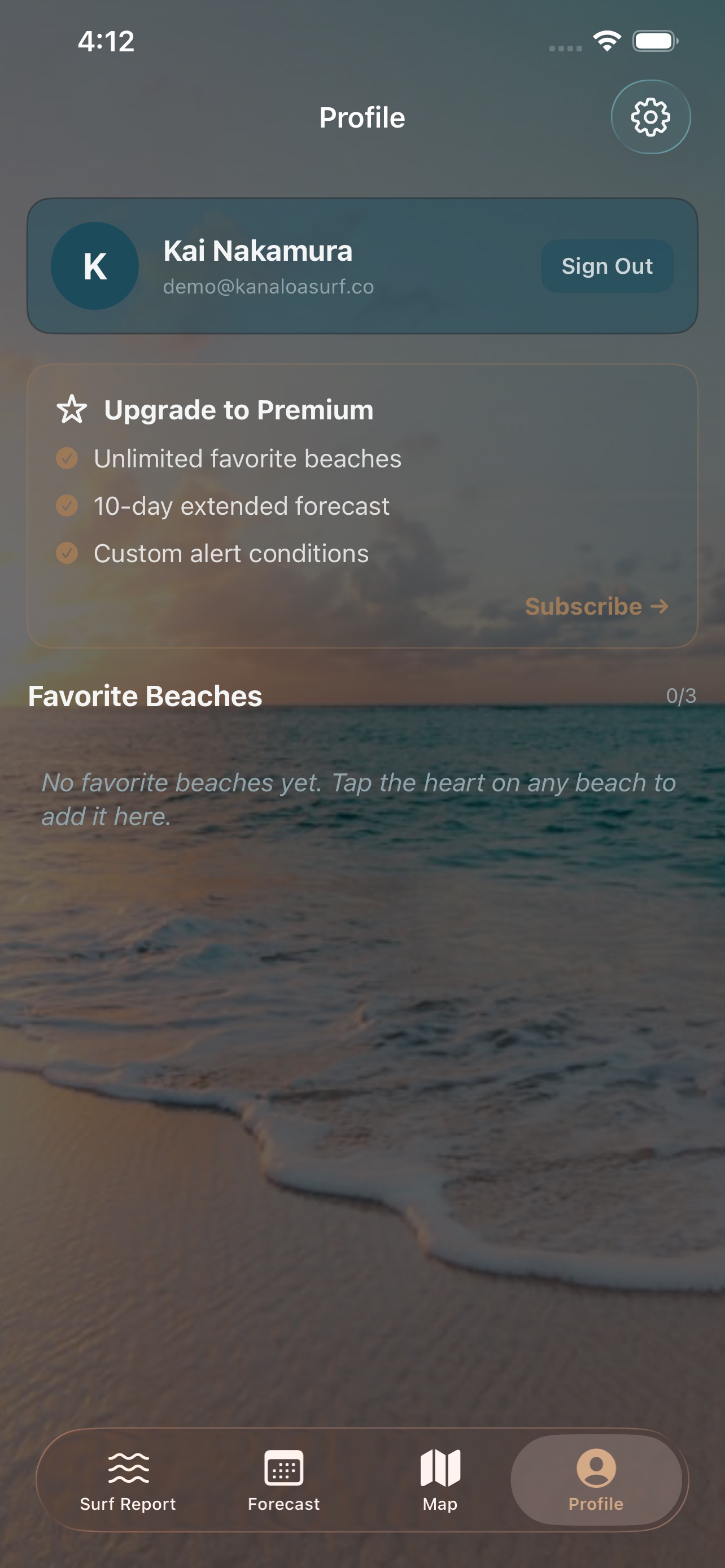 Screenshot 2 of Kanaloa Surf Report