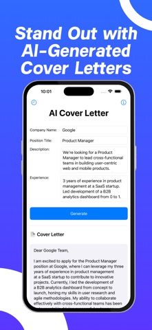 AI Cover Letter Maker Screenshot 1 of 4