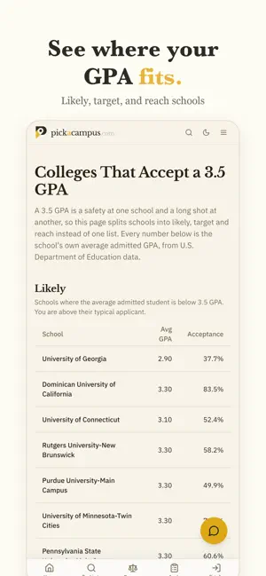 pickacampus screenshot 2