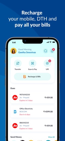 IOB Connect-Mobile Banking App iPhone screenshot