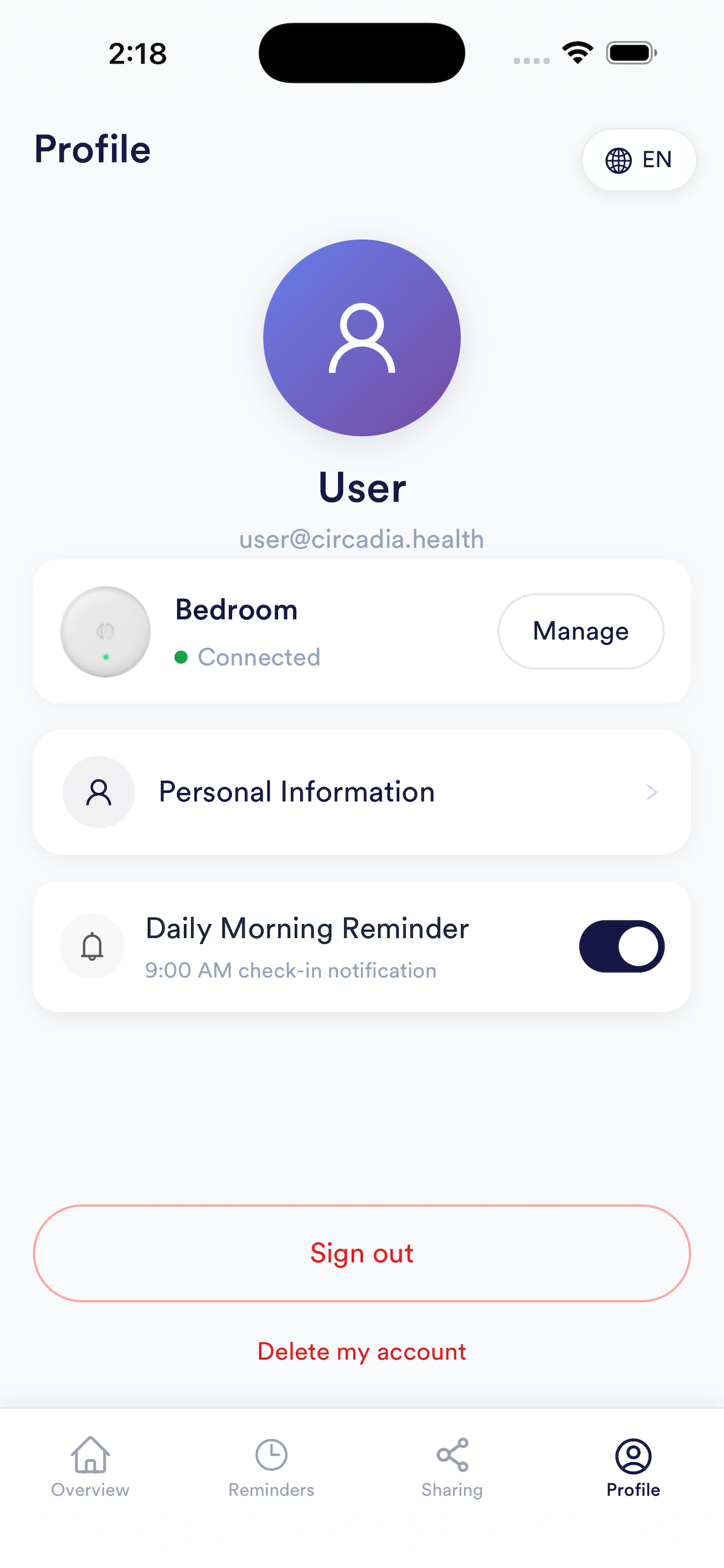 Circadia Member App