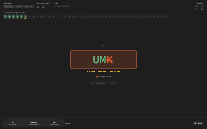 Sidetone: Morse Code Trainer screenshot 2