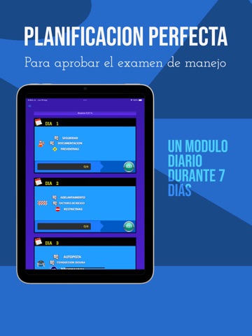 Plan examen de manejo iPad screenshot