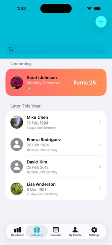 BirthdayBuddy App Screenshot 1 of 6