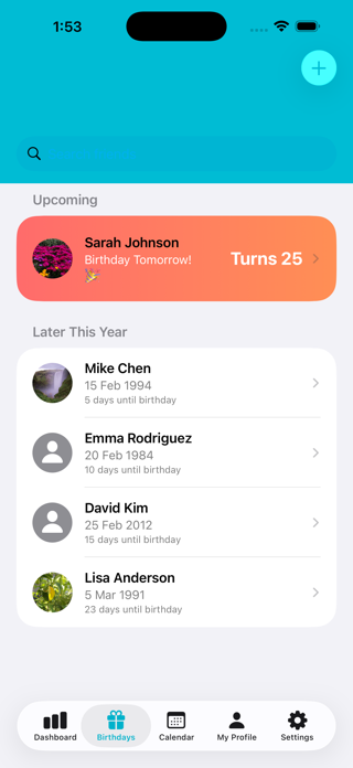 BirthdayBuddy App Screenshot 1 of 6