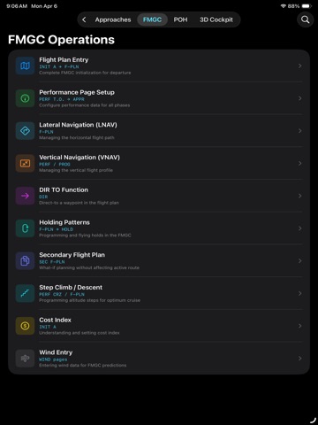 Orch A320 Guide iPad screenshot