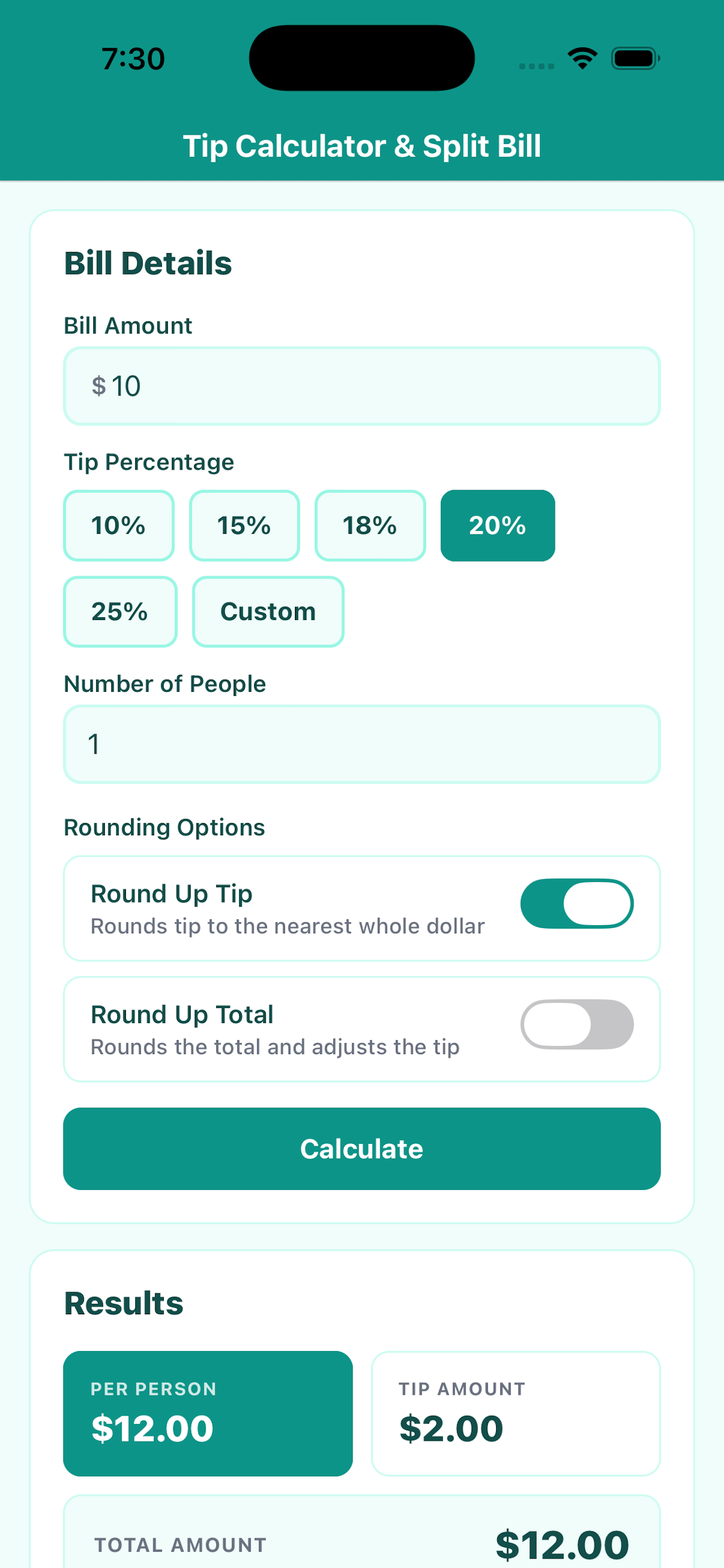 Tip Split Calc: Group Bill screenshot 3