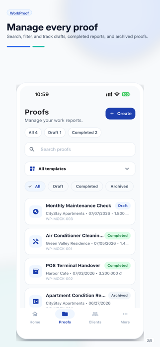 WorkProof: Service Reports Screenshot 2 of 6