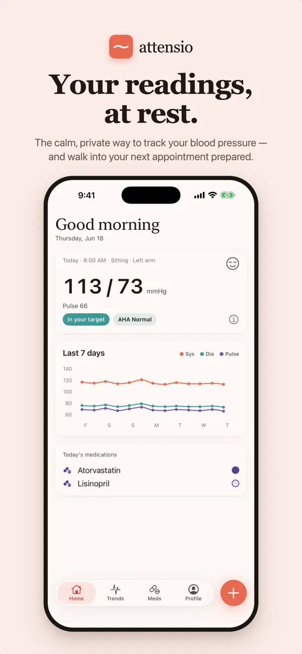Screenshot #1 pour attensio: Blood Pressure