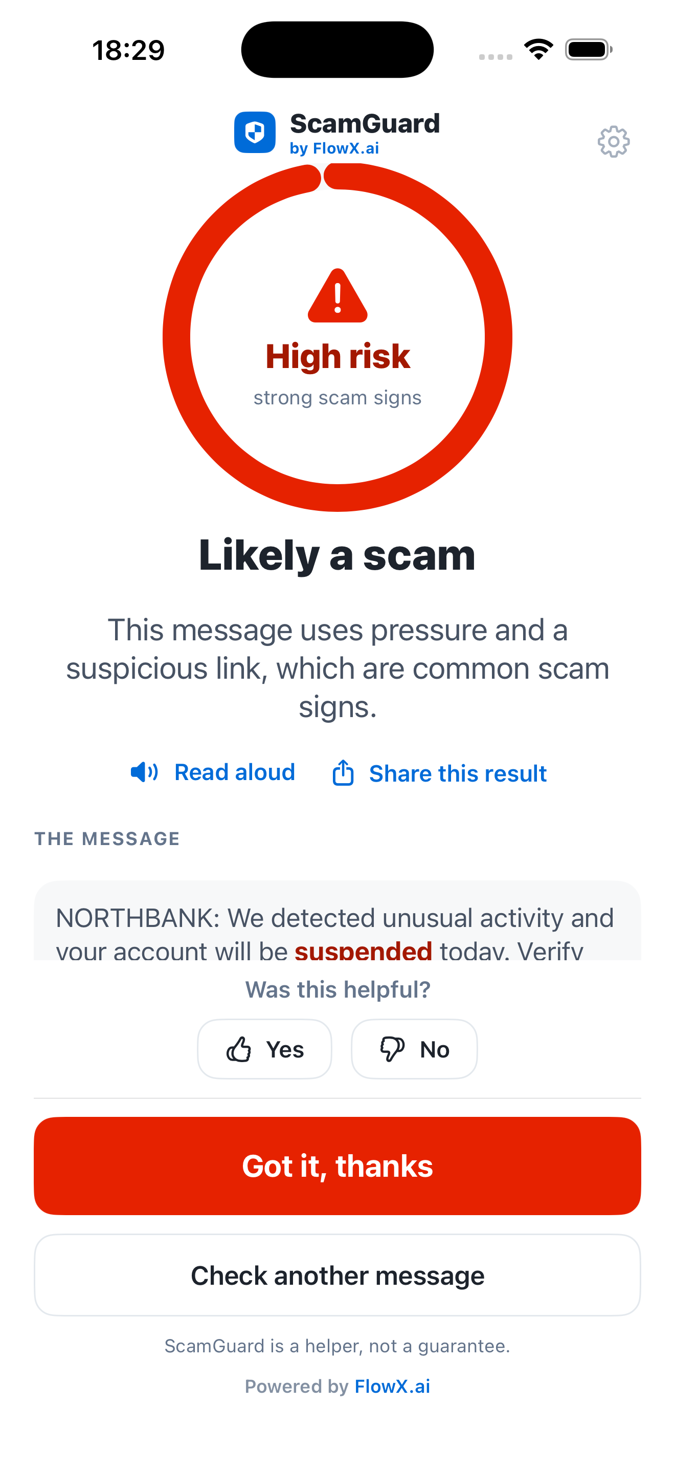 ScamGuard by FlowX.ai screenshot 6