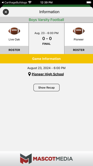 Live Oak Athletics Screenshot