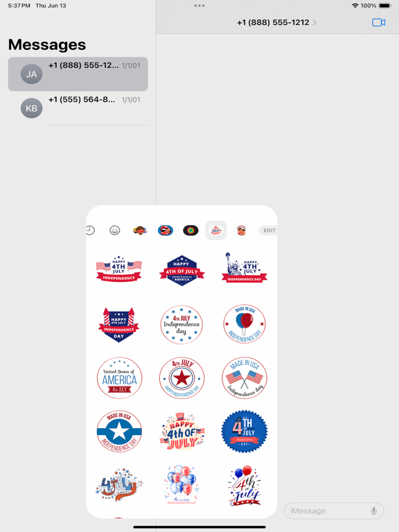Screenshot #4 pour 4th July Stickers Set
