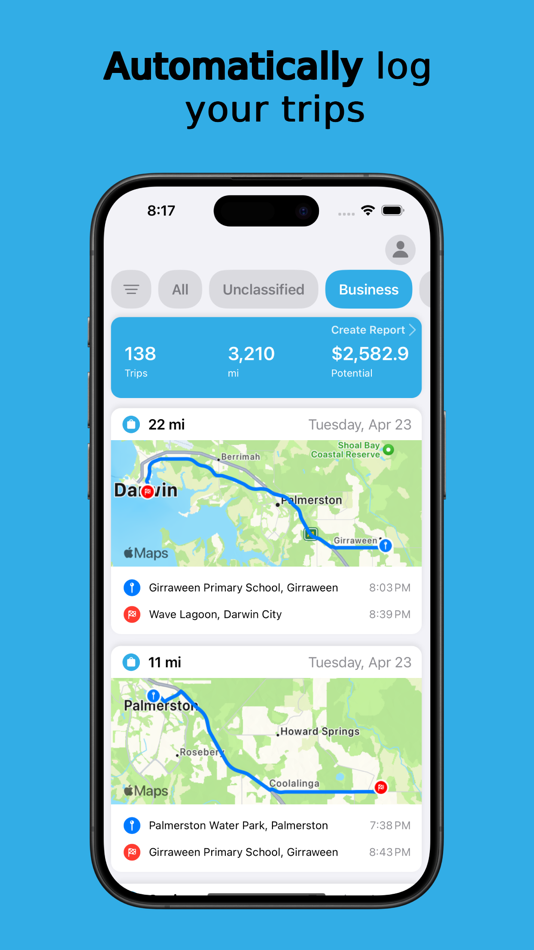 #1. AI Mileage Tracker - DriveLog (iOS) By: F2House Pty Ltd