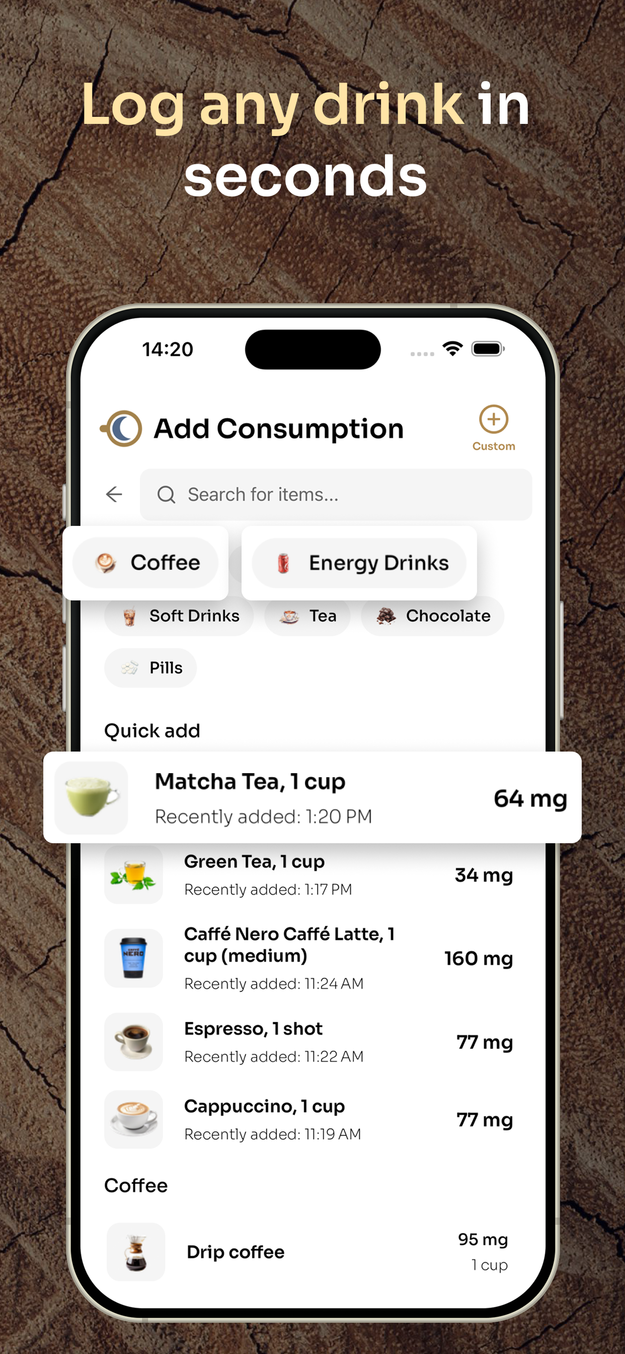 Caffeine Clock: Track Caffeine