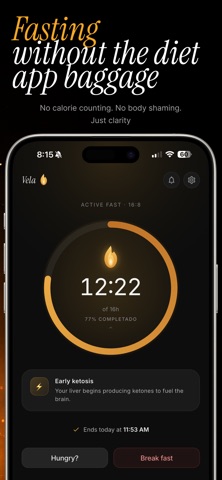 Vela: Intermittent Fasting iPhone screenshot